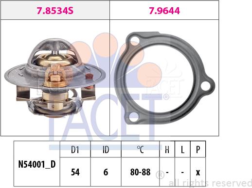 FACET 7.8587 - Termostats, Dzesēšanas šķidrums www.autospares.lv