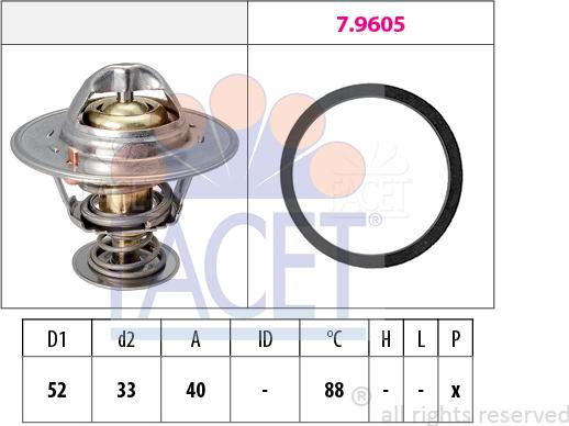 FACET 7.8537 - Termostats, Dzesēšanas šķidrums www.autospares.lv