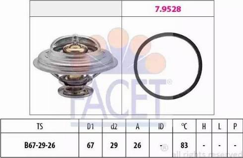 FACET 7.8526 - Coolant thermostat / housing www.autospares.lv