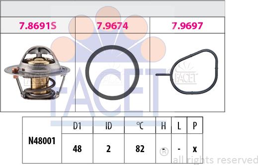 FACET 7.8691 - Termostats, Dzesēšanas šķidrums autospares.lv