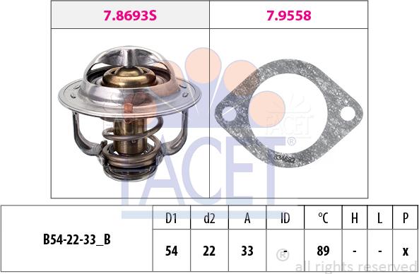 FACET 7.8693 - Termostats, Dzesēšanas šķidrums www.autospares.lv