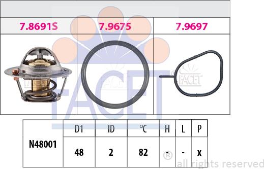 FACET 7.8692 - Termostats, Dzesēšanas šķidrums autospares.lv