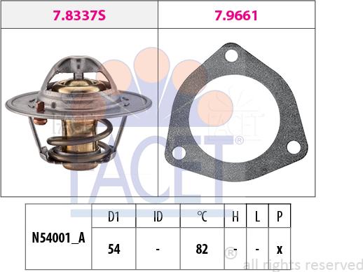 FACET 7.8644 - Термостат охлаждающей жидкости / корпус www.autospares.lv