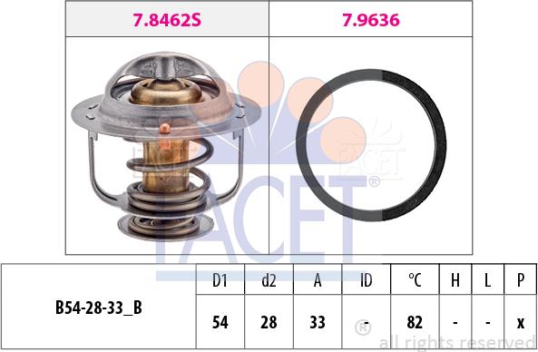 FACET 7.8645 - Термостат охлаждающей жидкости / корпус www.autospares.lv