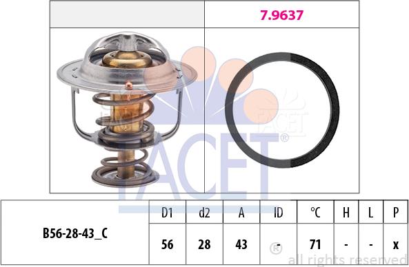 FACET 7.8650 - Termostats, Dzesēšanas šķidrums www.autospares.lv