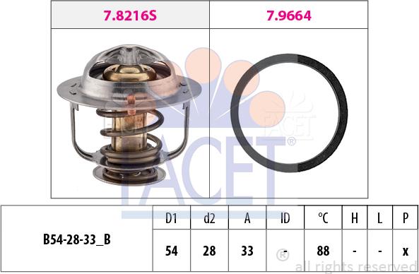 FACET 7.8658 - Термостат охлаждающей жидкости / корпус www.autospares.lv