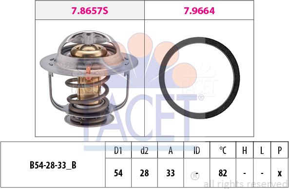 FACET 7.8657 - Термостат охлаждающей жидкости / корпус www.autospares.lv