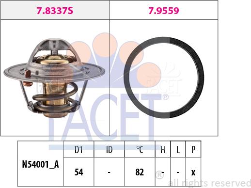 FACET 7.8667 - Coolant thermostat / housing www.autospares.lv