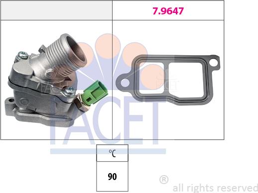 FACET 7.8606 - Termostats, Dzesēšanas šķidrums www.autospares.lv