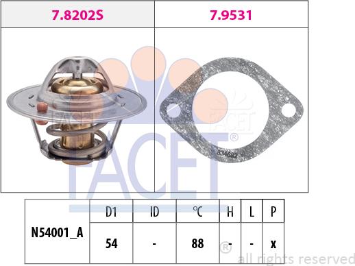 FACET 7.8600 - Термостат охлаждающей жидкости / корпус www.autospares.lv