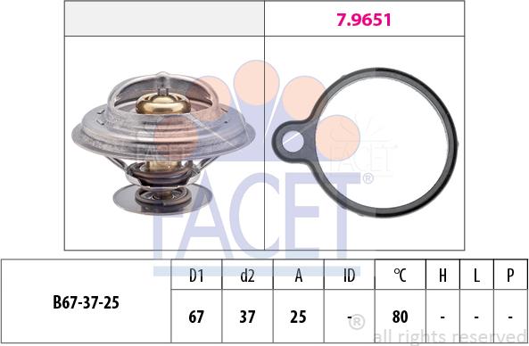 FACET 7.8613 - Термостат охлаждающей жидкости / корпус www.autospares.lv