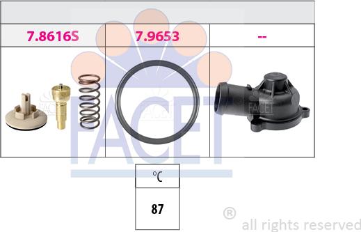 FACET 7.8617K - Termostats, Dzesēšanas šķidrums www.autospares.lv