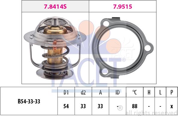 FACET 7.8633 - Termostats, Dzesēšanas šķidrums www.autospares.lv