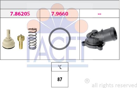 FACET 7.8621K - Termostats, Dzesēšanas šķidrums www.autospares.lv