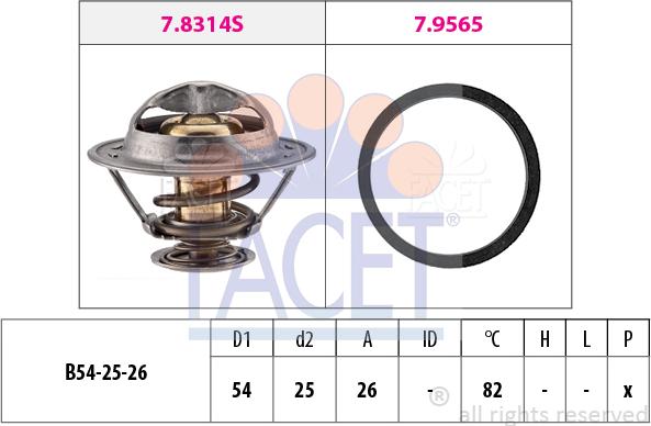 FACET 7.8677 - Coolant thermostat / housing www.autospares.lv