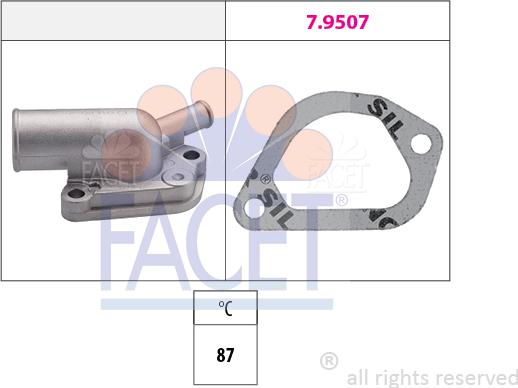 FACET 7.8163 - Термостат охлаждающей жидкости / корпус www.autospares.lv