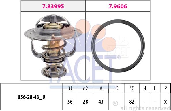 FACET 7.8848 - Termostats, Dzesēšanas šķidrums www.autospares.lv