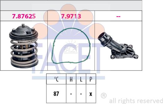 FACET 7.8851K - Termostats, Dzesēšanas šķidrums www.autospares.lv