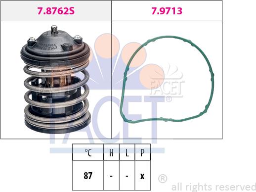 FACET 7.8851 - Termostats, Dzesēšanas šķidrums www.autospares.lv