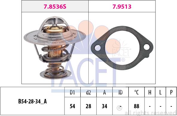 FACET 7.8869 - Termostats, Dzesēšanas šķidrums www.autospares.lv