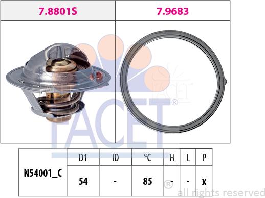 FACET 7.8803 - Termostats, Dzesēšanas šķidrums www.autospares.lv