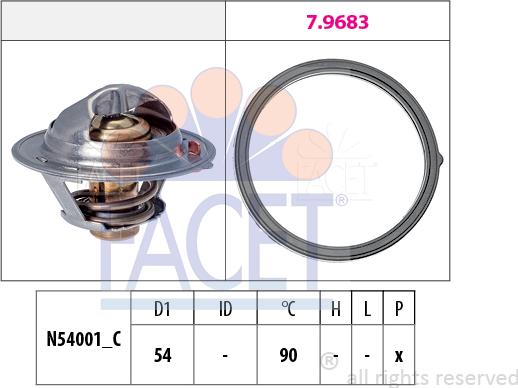 FACET 7.8802 - Coolant thermostat / housing www.autospares.lv