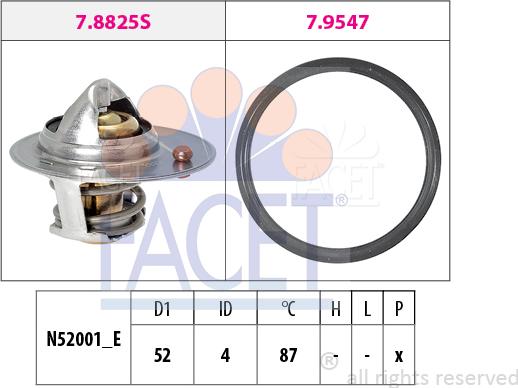 FACET 7.8825 - Termostats, Dzesēšanas šķidrums autospares.lv