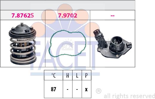 FACET 7.8827K - Termostats, Dzesēšanas šķidrums www.autospares.lv