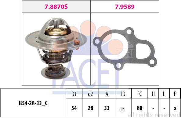 FACET 7.8870 - Termostats, Dzesēšanas šķidrums autospares.lv