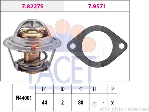 FACET 7.8390 - Термостат охлаждающей жидкости / корпус www.autospares.lv