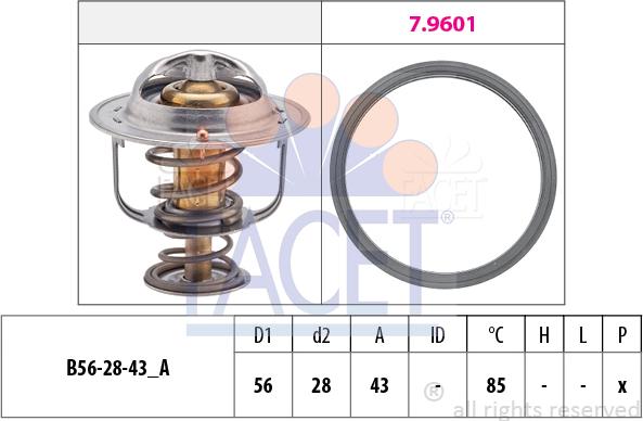 FACET 7.8398 - Coolant thermostat / housing www.autospares.lv