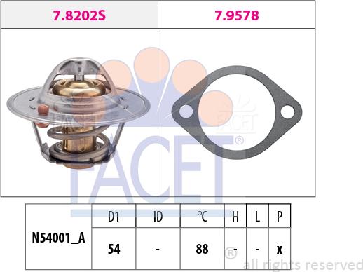 FACET 7.8358 - Термостат охлаждающей жидкости / корпус www.autospares.lv