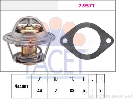 FACET 7.8369 - Termostats, Dzesēšanas šķidrums www.autospares.lv