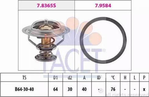 FACET 78365 - Термостат охлаждающей жидкости / корпус www.autospares.lv