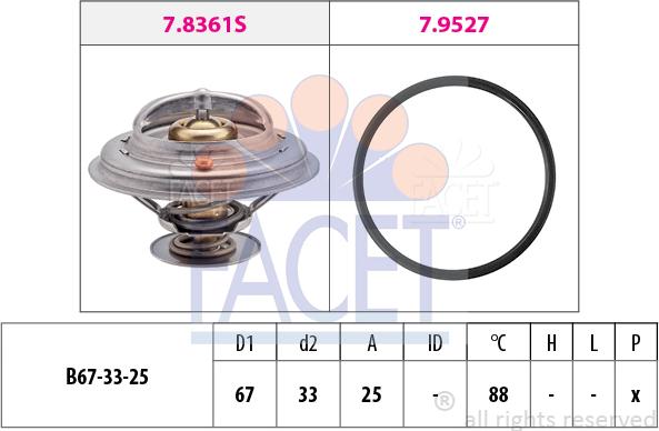 FACET 7.8361 - Termostats, Dzesēšanas šķidrums www.autospares.lv