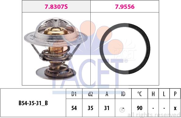 FACET 7.8307 - Termostats, Dzesēšanas šķidrums autospares.lv