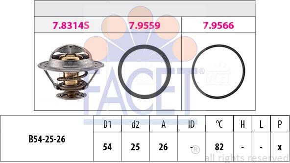 FACET 7.8314 - Termostats, Dzesēšanas šķidrums autospares.lv