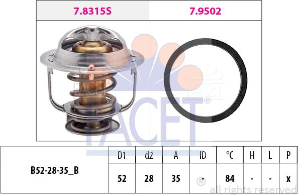 FACET 7.8315 - Termostats, Dzesēšanas šķidrums www.autospares.lv