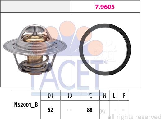 FACET 7.8312 - Термостат охлаждающей жидкости / корпус www.autospares.lv