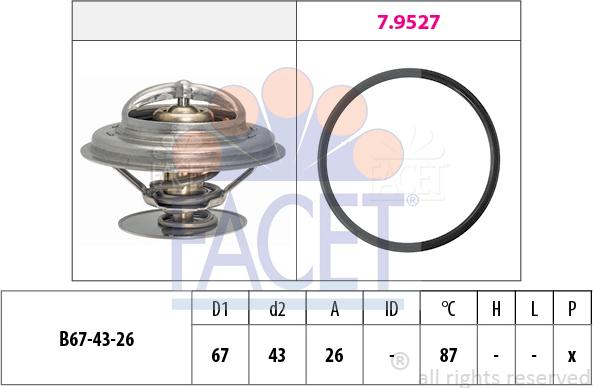 FACET 7.8385 - Termostats, Dzesēšanas šķidrums autospares.lv