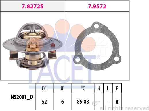 FACET 7.8388 - Termostats, Dzesēšanas šķidrums autospares.lv