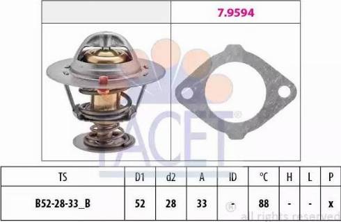 FACET 7.8387 - Термостат охлаждающей жидкости / корпус www.autospares.lv