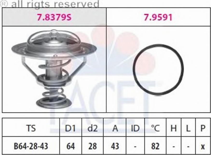 FACET 78379 - Termostats, Dzesēšanas šķidrums autospares.lv