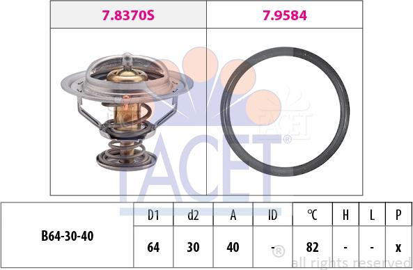 FACET 7.8370 - Termostats, Dzesēšanas šķidrums www.autospares.lv