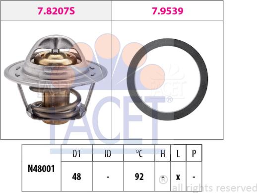 FACET 7.8295 - Termostats, Dzesēšanas šķidrums autospares.lv