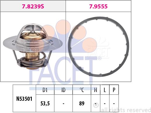 FACET 7.8291 - Termostats, Dzesēšanas šķidrums www.autospares.lv