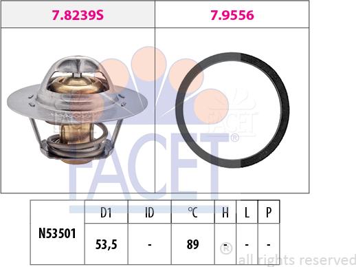 FACET 7.8297 - Termostats, Dzesēšanas šķidrums www.autospares.lv