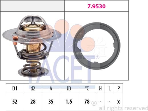 FACET 7.8267 - Termostats, Dzesēšanas šķidrums autospares.lv