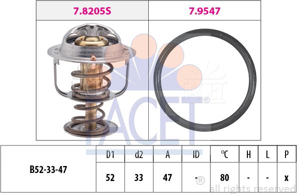 FACET 7.8205 - Termostats, Dzesēšanas šķidrums autospares.lv