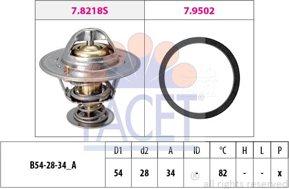 FACET 7.8218 - Термостат охлаждающей жидкости / корпус www.autospares.lv